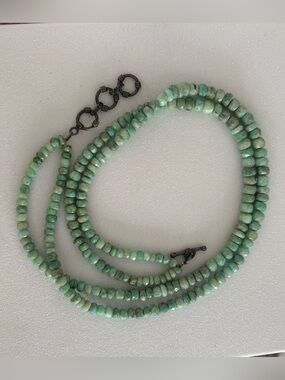 Faceted Larimar Sterling Silver Double Strand Necklace
